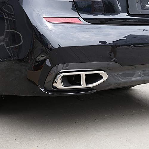 Miniatura 5 de CHEYA Salidas de escape de acero inoxidable 304, cubierta de marco de tubo de cola de 2 piezas para BMW Serie 7 G11 G12 730 740 750li 2016-2019