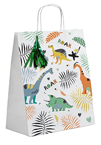 Sacs de distribution Dino Roars 6 pièces Folat 68316 pochette cadeau anniversaire