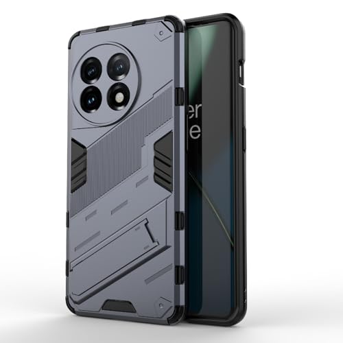 Image of SPL Punk Armor Bumper Back Case Cover for OnePlus 11 5G | Holder & Kickstand in-Built | 360 Degree Protection Back Case Cover (Grey)