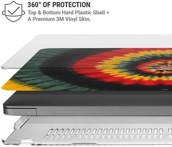 Skinit Case + Skin Compatible with MacBook Pro 14in (2021) - Liquid Blue Tie Dye - Rasta Spiral Design