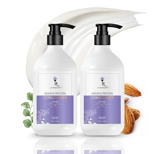 Image of LA'BANGERRY Keratin Protein Conditioner - Strengthening & Repair Formula for Damaged, Dry & Frizzy Hair | Smooth, Soft & Nourished Hair Care - 250ml (Pack of 2)