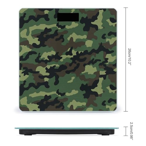 Báscula Digital Verde con Patrón Militar de Vidrio Templado miniatura 2