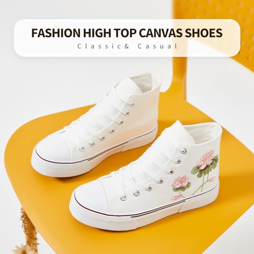 Image of hash bubbie High Top Canvas Sneakers Fashion Walking Shoes | high tops non slip on walking breathable casual comfortable lace up tennis shoes