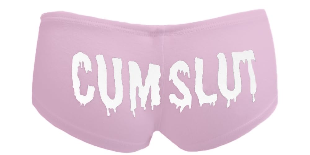 Sexy Cumslut Naughty Panty BDSM DDLG Cum Slut (Cheeky Boy Short): Small Powder Pink