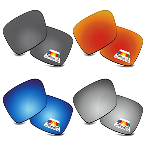 Bwake Replacement Lenses for Costa Reefton Pro 06S9080 Set Sunglasses - Black + Silver + Ice Blue + Fire Red All POLARIZED