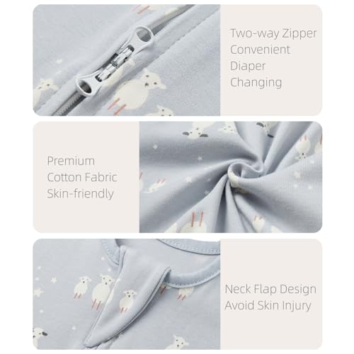 Image of insular Wearable Blanket 2 Pack Cotton Baby Sleep Sack with 2-Way Zipper for Boys Girls Unisex