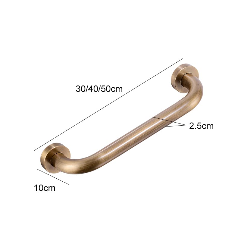 Asidero Ducha Barra de Apoyo Segura for baño, 30/40/50 cm, Bronce, latón, for Inodoro, Barra de Apoyo de Seguridad for Ducha Asidero BañO(Chrome-50cm)