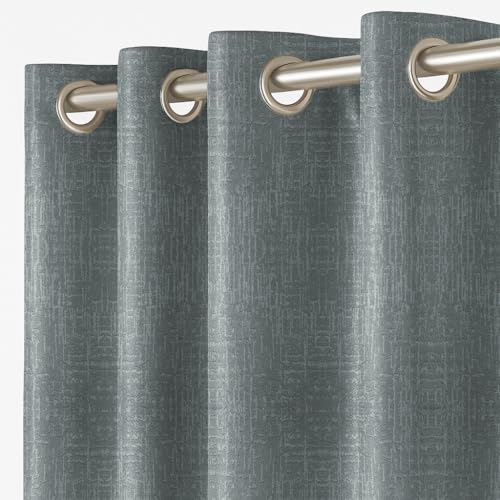 LINENWALAS 100% True Blackout Curtains 7 Feet Long - Set of 2 Pan...