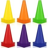 Hoteam 30 Pieces Traffic Cones Plastic Sport Agility Training Safety Cones Soccer Practice Equipment for Basketball Football Drills Exercise, Outdoor Activity and Events(Multicolor,9inch)