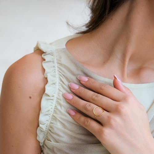 LEMON GRASS Gold Vermeil Open Circle Ring in Sterling Silver Size 4-92