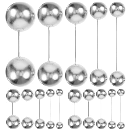108 Bolas de Plata para Decoración de Pasteles Inserciones de Espuma 2