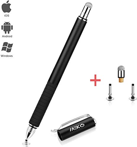 MEKO 2-in-1 Stylus Precision Disc Styli Touch Screen Pen with 3 Replaceable Tips