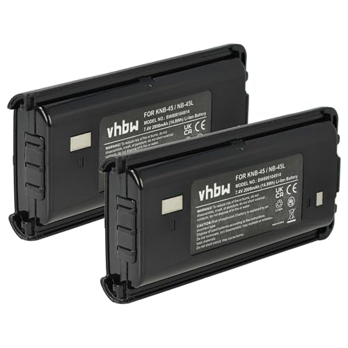 2x batteria sostituisce Kenwood KNB-45 KNB-45L KNB-45Li per radio 2000mAh 7.4V Li-Ion