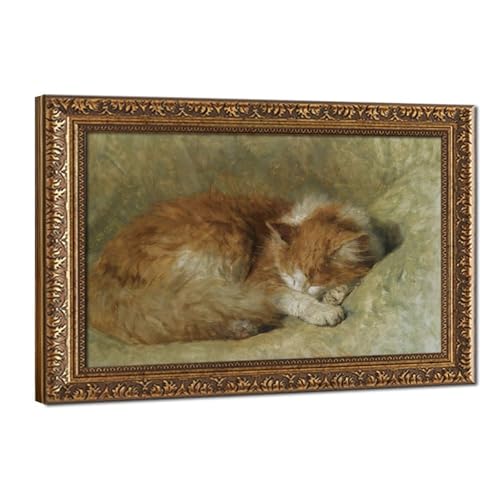 Art de chat de style pastoral sur grande toile vintage pour décoration murale chambre