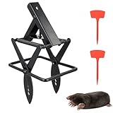 Trappola per talpe, riutilizzabile, con forbici veloci, per tutte le condizioni atmosferiche, antiruggine, potente deterrente per talpe con elegante finitura in ferro nero, set semplice per proteggere