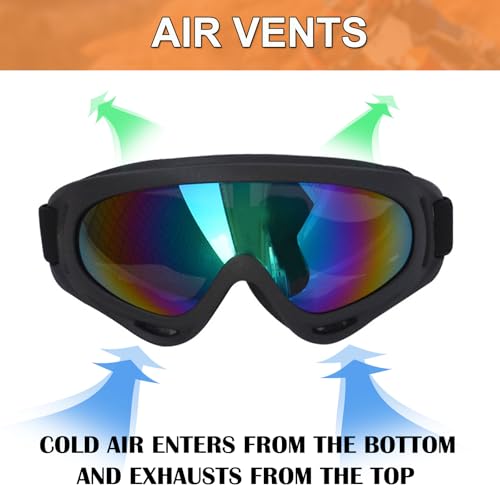 Image of Motorcycle Goggles - 2 Pack ATV Dirt Bike Motocross Riding Goggles with Neck Gaite for Men Women