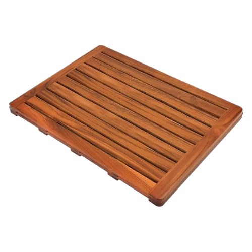 Wansiman Tarima para Ducha En Madera,Alfombrilla De Madera,Plataforma De Ducha Antideslizante De Madera,Alfombra De Ducha Grande De Madera,Pies Antideslizantes,para Sauna Y SPA,Ducha,BañEra