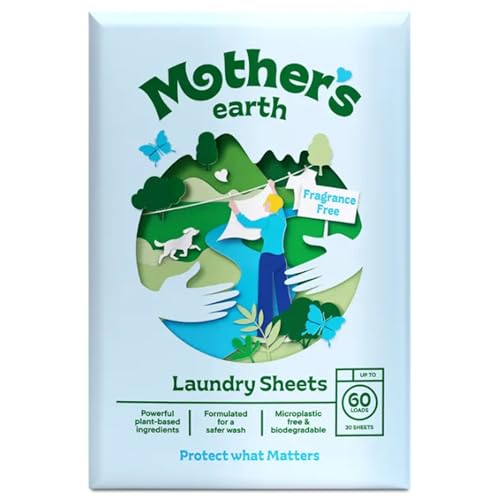 Mothers Earth Waschmittelblätter leichte Wäscheblätter | plastikfreie Verpackung | geeignet für die tägliche Wäsche | geruchlos