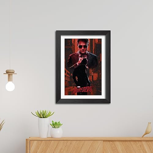 Image of TenorArts Daredevil Poster with Quotes Comics Photo Frame Painting With Black Wooden Textures (12inches x 9inches)