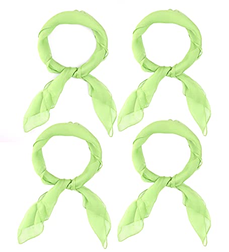 27.5 inch 1950s Square Chiffon Scarf Sheer Square Neck Head Hair Halloween Green Scarfs for Women3