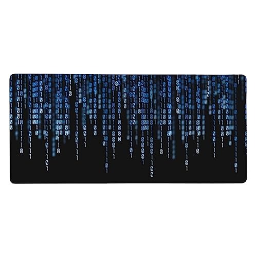 Tapis de souris de jeu Blue Binary Matrix antidérapant contre les glissements