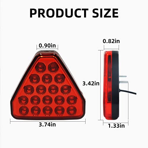 Hipopy Car F1 Style Brake Light, Led Thrid Brake Light, Waterproof Rear Tail Flash Lamp, 19Leds Triangle Auto Rear Brake Lamp For Motorcycle Atv Truck Suv (Red) #TOP1