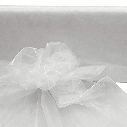 BalsaCircle 54-Inch x 40 Yards White Sheer Organza Fabric by The Bolt - Wedding Party DIY Sewing Craft Draping Supplies