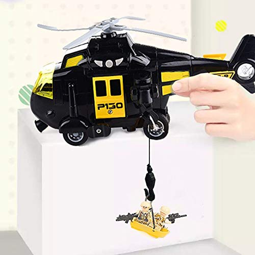 image for OMGTOY Military Helicopter, Airforce Airplane Toy with Hanging Basket 
