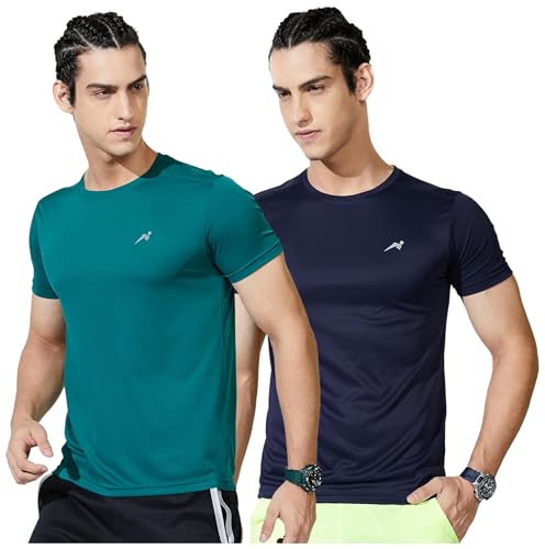 Image of Amazon Brand - Symbol Men's Solid Active Regular Fit Sports T-Shirt | Round Neck | Half Sleeve (Available in Plus Sizes)
