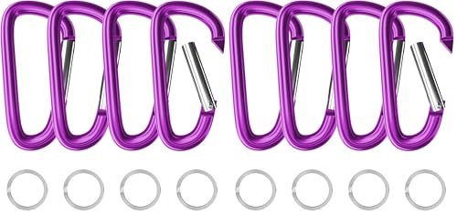 Image of sprookber 4 inch & 5 inch Extra Large Aluminum Carabiner D Ring, Caribeener Clips, Spring Snap Hook for Keychain Clip, Set of 4