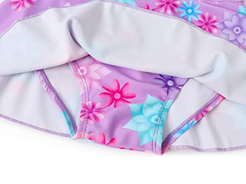 Image of Jurebecia Purple Swimsuit for Girls Princess Bathing Suit Princess Adventure Kids One Piece Bikini Tankini Set Purple Size 6 /5-6Years