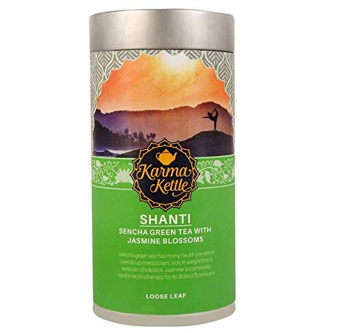 Shanti- Imported Sencha Green Tea with Jasmine Blossoms, Natural Detox Tea, Weight Loss Tea, Loose Leaf 75 GMS, 75 g
