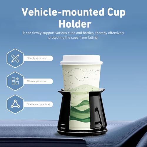 Adaptador de Porta Vasos para Auto 2 PCS Ajustable Negro miniatura 6