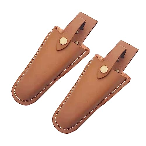 YdseozOA 2PCS Pruner Holster Herramienta de Vaina de Cuero con alicates de jardinería a presión Titular de Tijeras Estuche Protector Funda de Cuero Titular para Tijeras de podar de jardinería