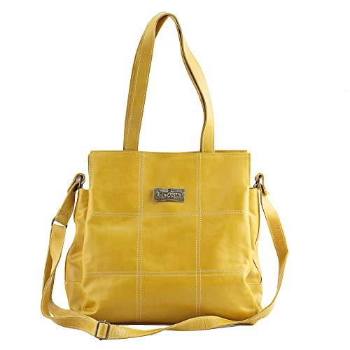 Bolsa Betina Transversal Social em Couro (Mostarda)