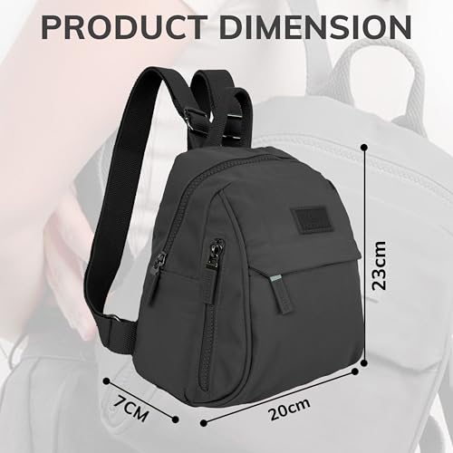 Image of Storite Mini Bag for Women 4L| Lightweight Nylon Travel Bag with Multiple Pockets | Casual Work Office Backpack for Girls & Ladies
