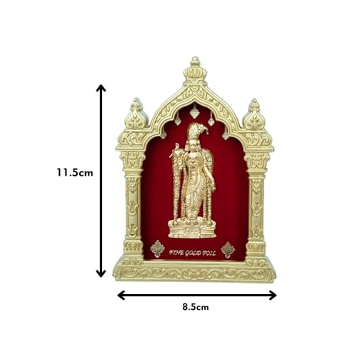 Image of EKA Temple Series Shree Madurai Meenakshi Table Top Premium Gold Foil Artwork with Metal Stand | Divine Goddess-Inspired Spiritual Decor for Home, Office & Pooja Space | Auspicious Gift