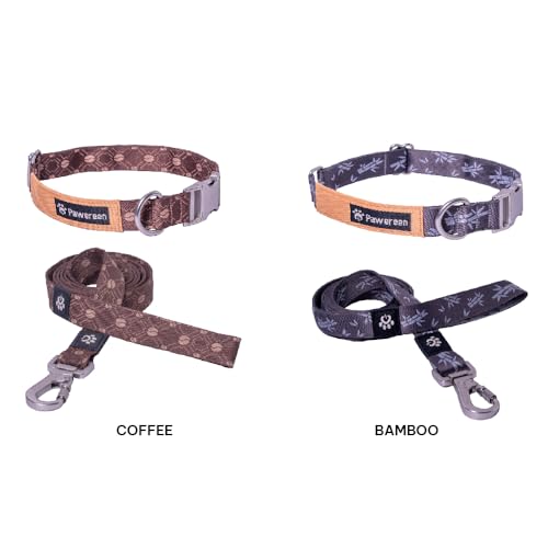Premium Dog Collar and Leash Set,Pawereen Heavy Duty Collar and Leash Set for Small Medium Large Dogs, Adjustable Eco-Friendly Recycled Polyester Webbing,Full Metal Buckle, 5.2 ft Length,Size S|Bamboo - Image 5