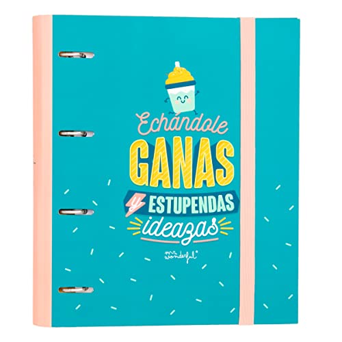 Archivadores 4 Anillas Mr Wonderful Carpeta Con Anillas - Echándole Ganas Y Estupendas Ideazas - Mr. Wonderful