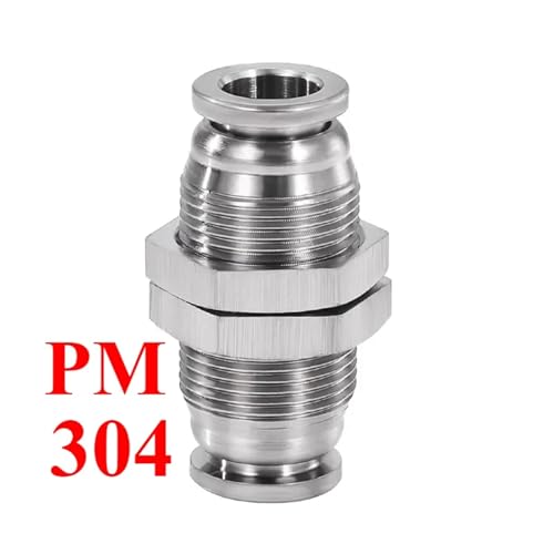 Conector PM 12mm de acero inoxidable para manguera de aire comprimido neumático 3