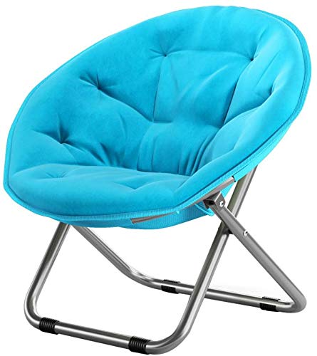 SCLL Home outdoor large adult moon chair/Sun chair/Lazy chair/Lounge chair/Folding chair/Round chair/Armchair (Color, Blue),Blue