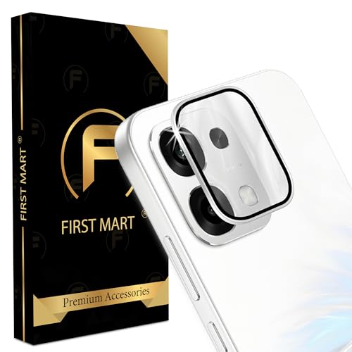 Image of FIRST MART Silver Camera Ring Guard Protector for Oppo F33 | Tempered Glass with Metal Alloy Rings, HD Clear, Scratch Resistant, Case-Friendly | Pack of 1