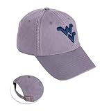Desert Cactus West Virginia University Baseball Hat WVU Mountaineers Brimmed Embroidered Hats Cap Adjustable Cloth Strap Adult (Style A1) Gray