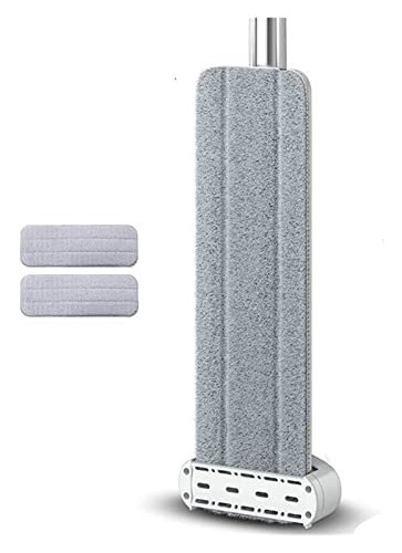 Trapeador de Microfibra autoexprimible con repuestos Lavables, Apto para Limpieza en seco y húmedo, Ideal para Todo Tipo de Pisos (Color Blanco, tamaño 4) (Blanco 2)