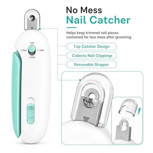 Coupe-ongles pour chat Pett bleu contre les griffures avec réservoir propre - 4