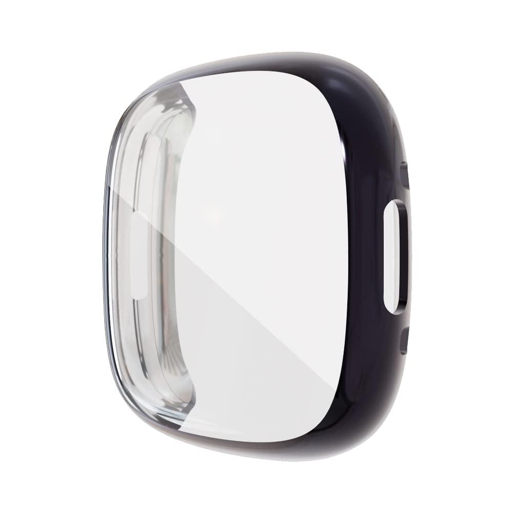 ALMNVO Ultra Thin Soft TPU Protector Bumper Cover Case Compatible with fitbit versa4,Premium Anti-fall Protective Shell Cover for versa 4,All-Around Protective Flexible Frame watch Case for Women Men