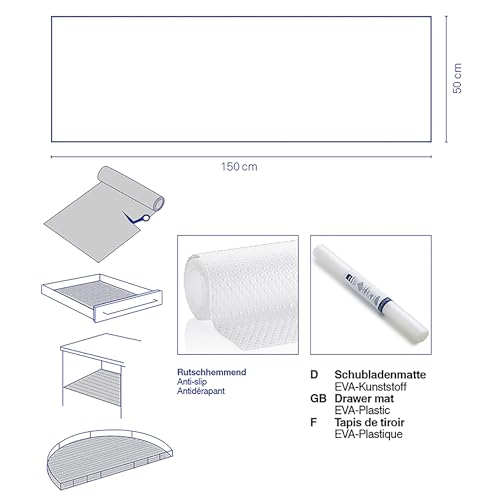 Tapis de tiroir antidérapant SOLETTA transparent kela pour cuisine