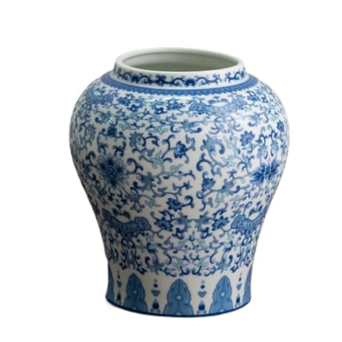Barattolo di barattolo zero vaso di stoccaggio vaso decorativo in ceramico con cassa di casco del tema di coperchio vasi di porcellana antichi barattoli decorativi blu e bianchi vasi decorativi