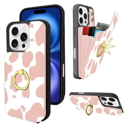 Étui iPhone 16 Pro en cuir synthétique avec double rabat élégant