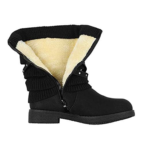 DREAM PAIRS Women's Mid Calf Fashion Winter Snow Boots3